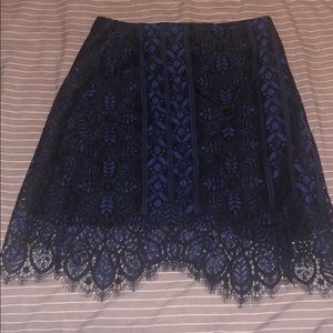For Love and lemons blue and black lace skirt!
